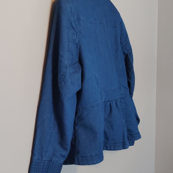 INC International Concepts  Denim Jacket Blazer Military Style Gold Button - Picture 8 of 14